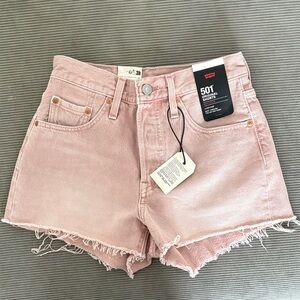 Levi's 501 Original Pink Denim Cutoff Shorts - Size 24